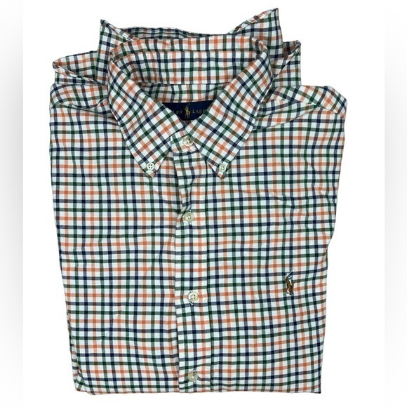 Ralph Lauren Dress Shirt Long Sleeve Button Down Mens Large 100% Cotton Checker - Picture 11 of 11